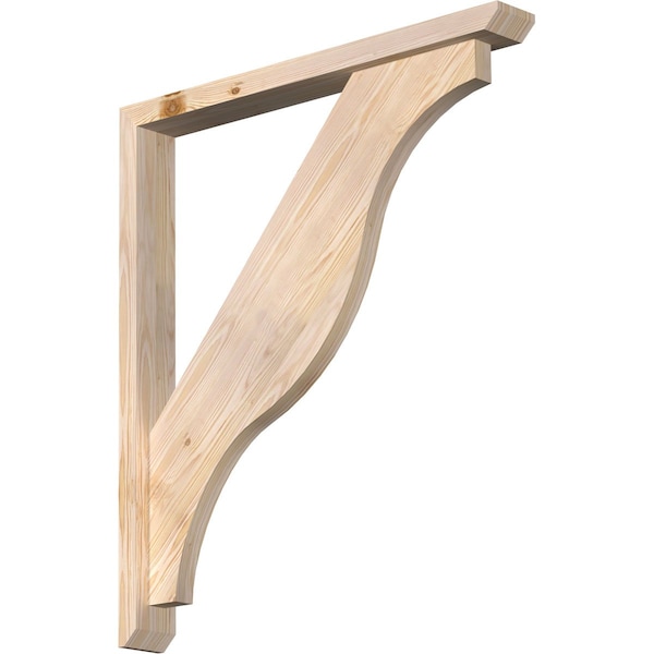 Ekena Millwork Funston Slat Smooth Bracket w/ Offset Brace, Douglas Fir, 3 1/2"W x 30"D x 34"H BKT0402X30X34FST06SDF - main